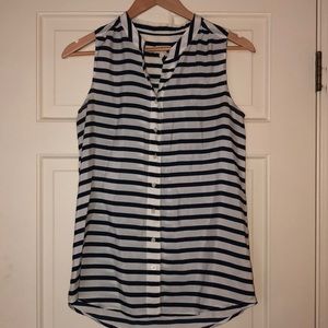 J. Crew navy and white striped blouse